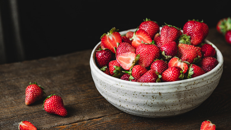 A bowl of fresh strawberries