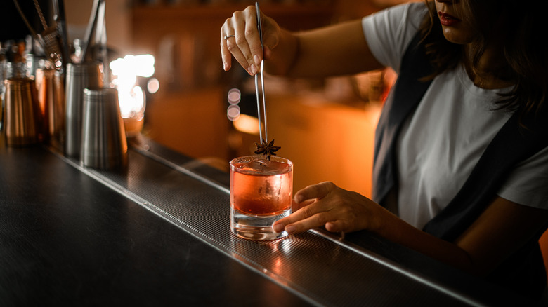 Bartender preparing a cocktail