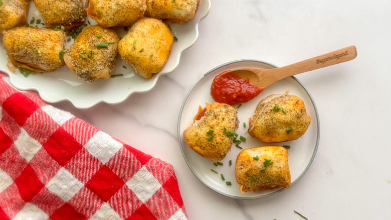 pizza bites on plate