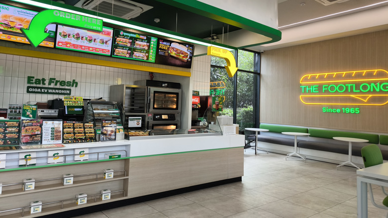 Interior of a Subway sandwich chain