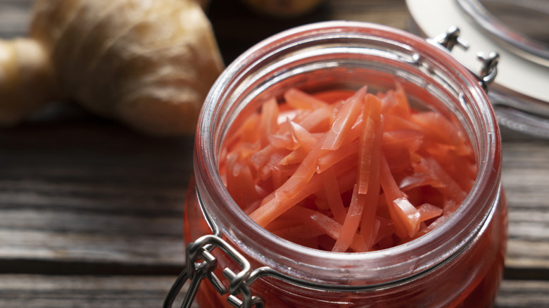 Jar of pickled ginger