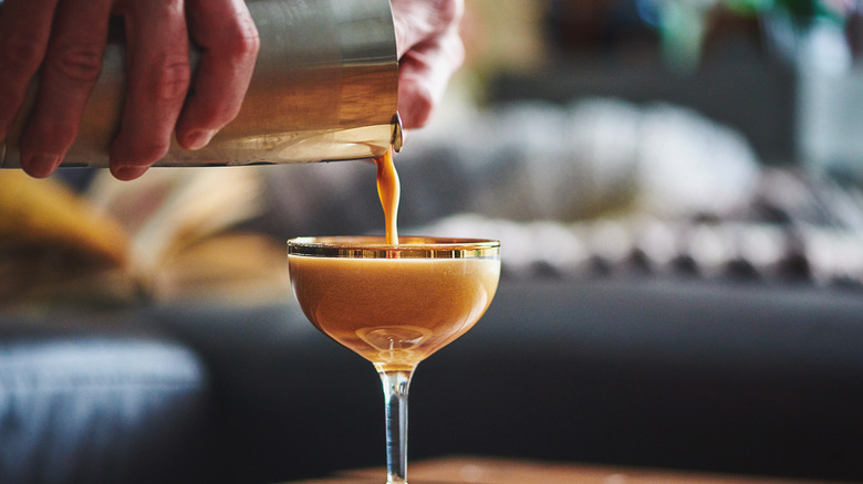 pouring espresso martini