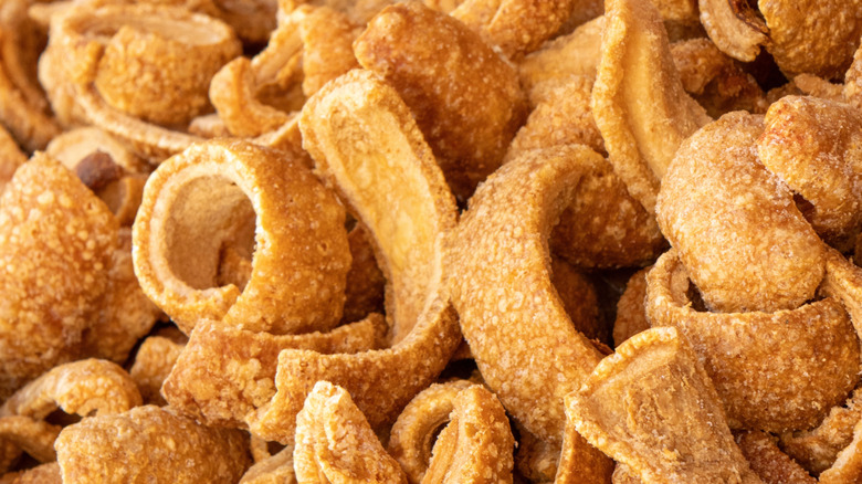 Close-up of pork rinds