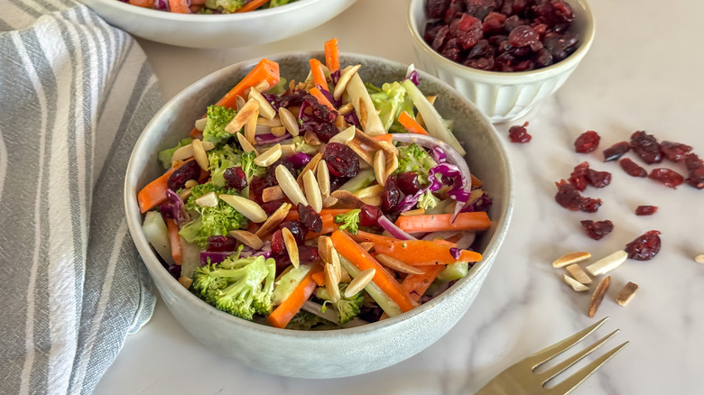 bowl of broccoli slaw