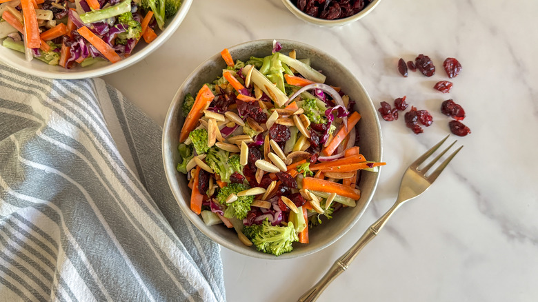 bowl of slaw with fork