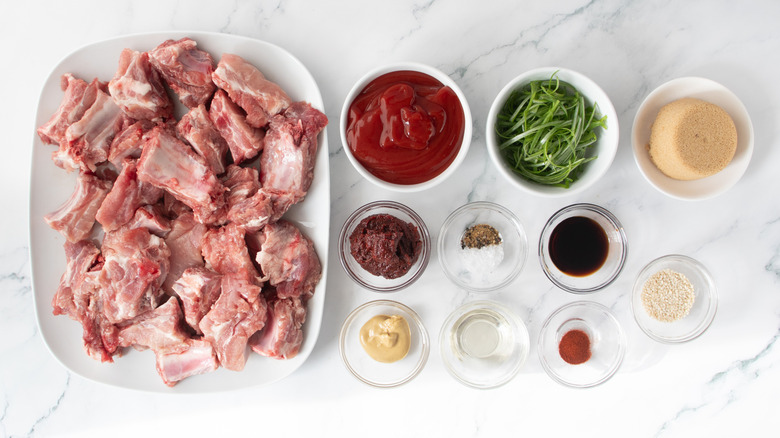 Sweet and spicy gochujang pork riblets ingredients