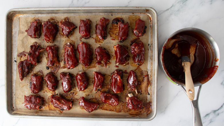bake and brush with remaining barbecue sauce