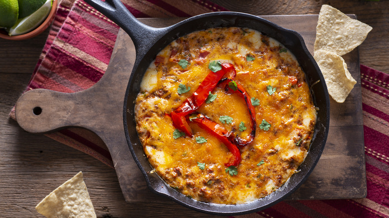 queso in skillet