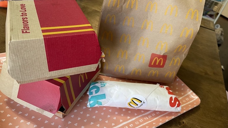 Hot Honey items from McDonald's in their packaging.