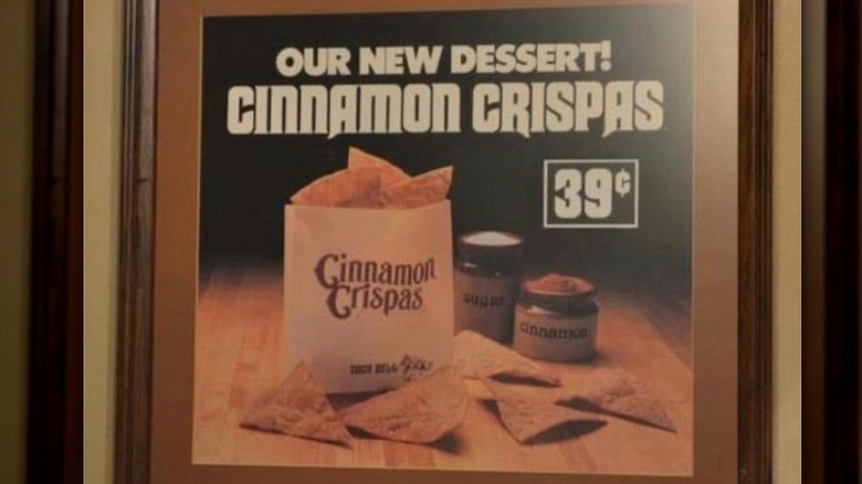 An ad for the Cinnamon Crispas at Taco Bell from the 1980s