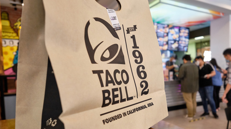 A Taco Bell shopping bag