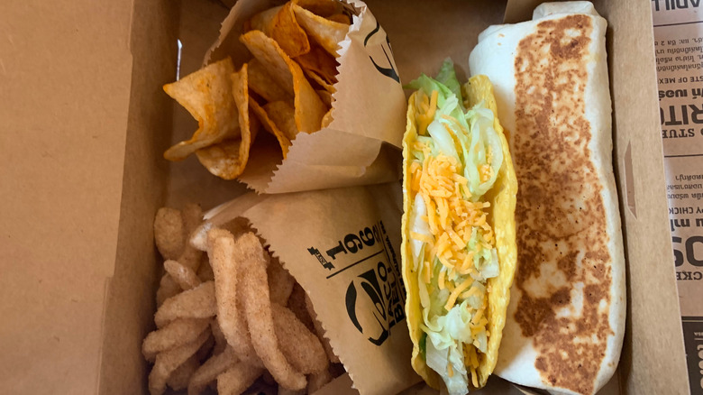 Taco Bell order with hard taco and double grilled burrito