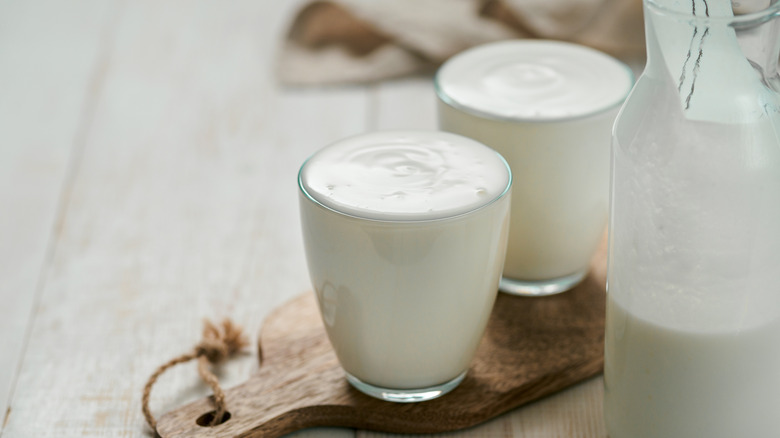 Two glasses of buttermilk