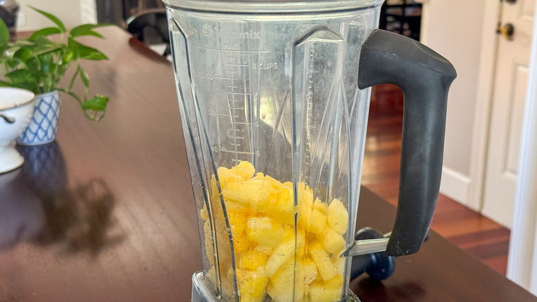 pineapple in the blender