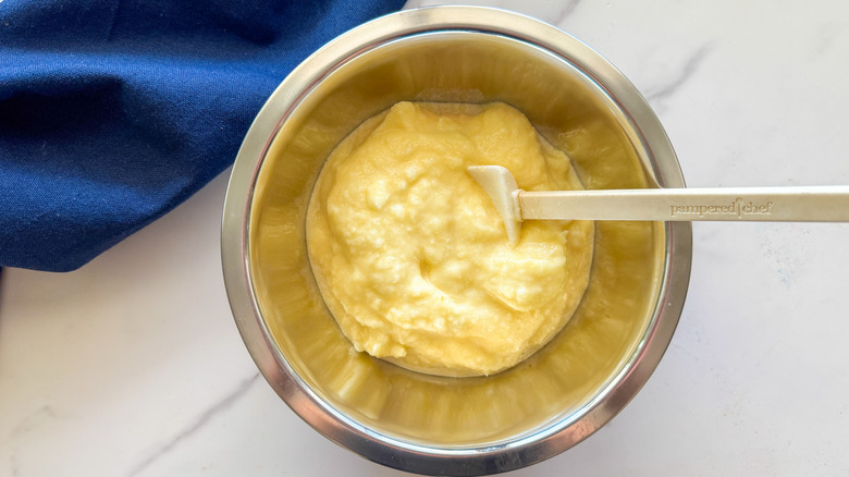 pineapple whip in metal bowl