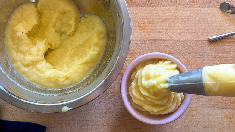 swirling whip from pastry bag