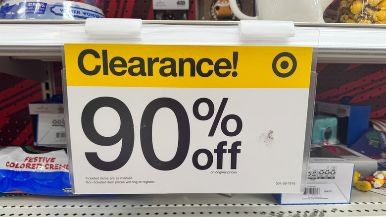 Sale sign in the Target's clearance section.