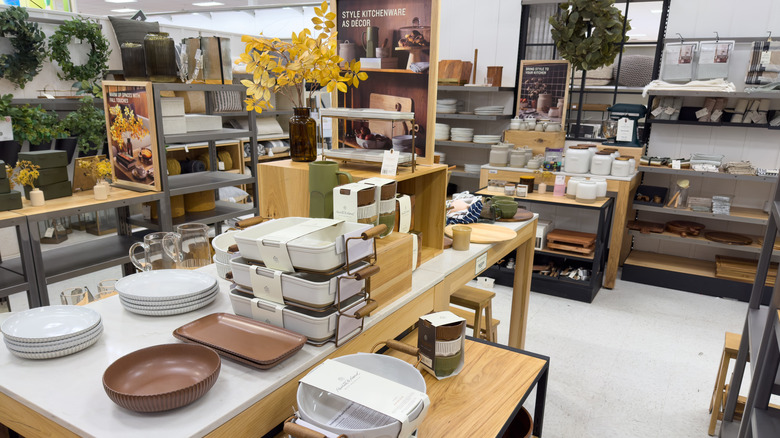 Kitchen products displayed in a Target store.