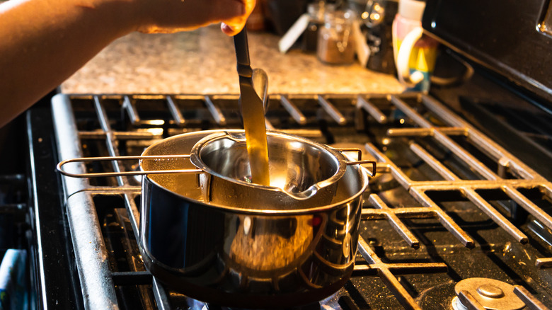Tempering using a double boiler