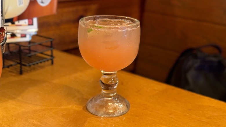 A Texas Roadhouse raspberry margarita