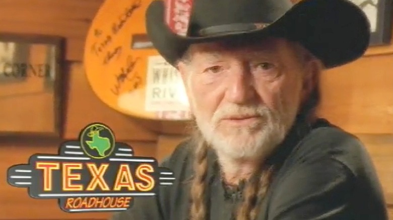Willie Nelson in a Texas Roadhouse TV ad
