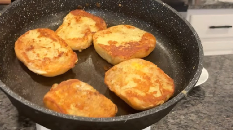 The finished Texas Roadhouse roll French toast