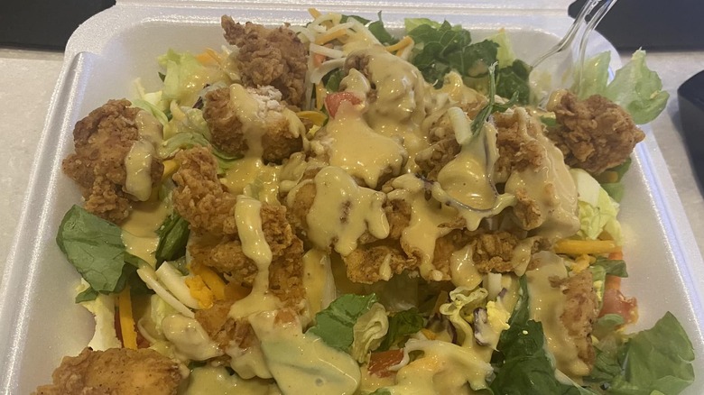 A buffalo chicken salad