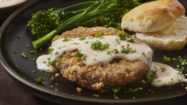 Chicken fried steak with gravy