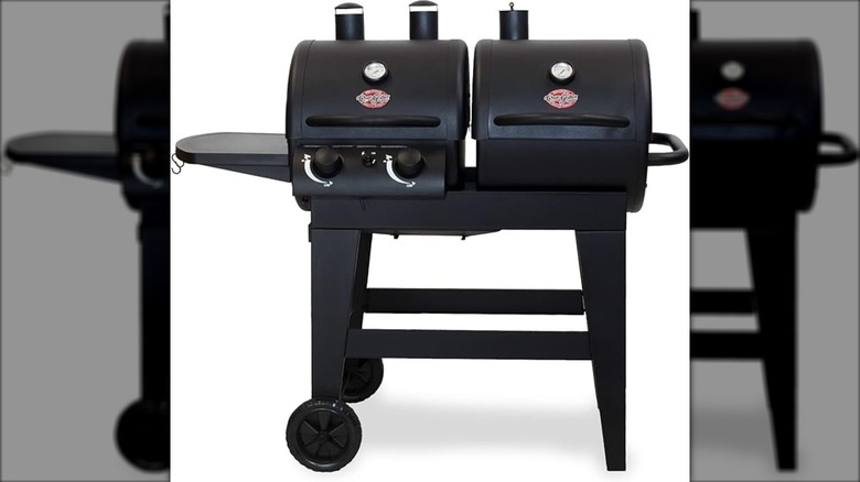 Char-Griller® Dual-Function 2-Burner 24,000 BTU Propane Gas and Charcoal Combination Grill and Smoker