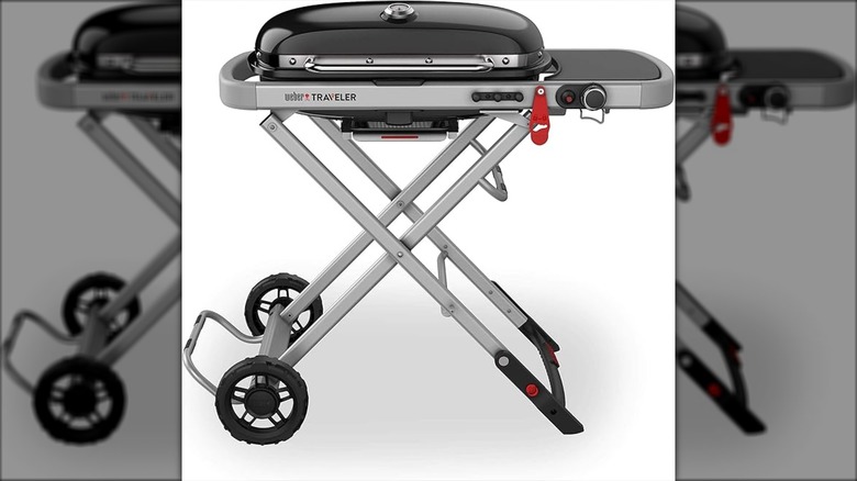 The Weber Traveler portable gas grill
