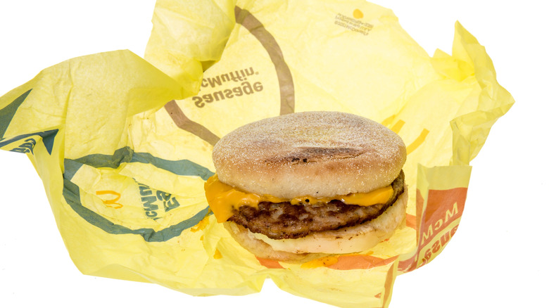 A McDonalds Sausage McMuffin with Egg.