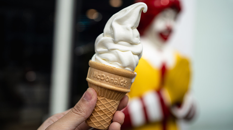 A McDonalds vanilla ice cream cone.