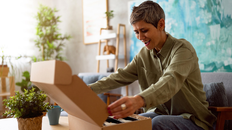 Opening box with wine