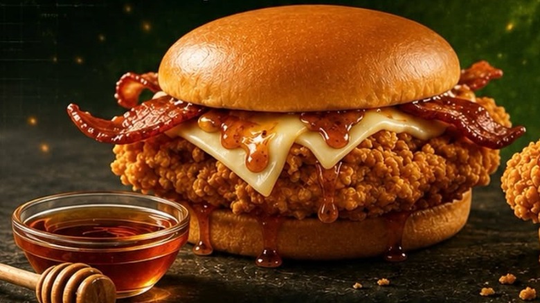 A Hot Honey Hand-breaded Chicken Sandwich from Hardee's
