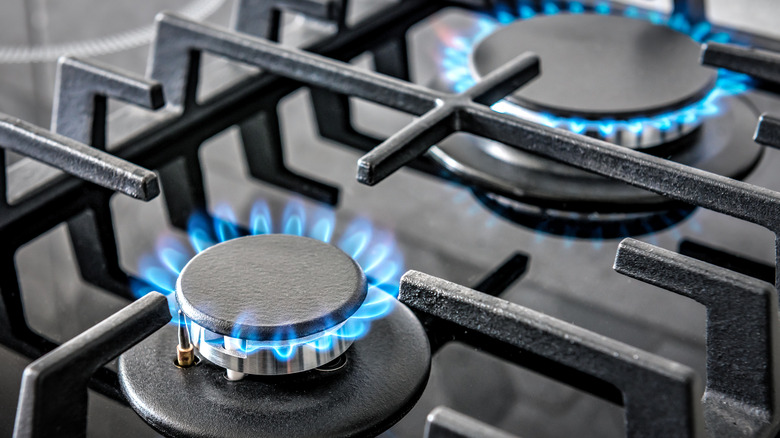 Gas stove running with burner