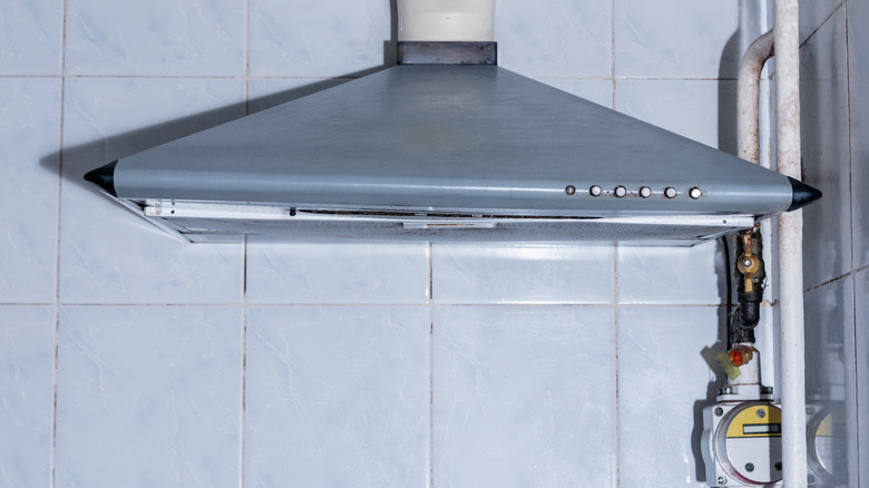 Range hood in a kitchen