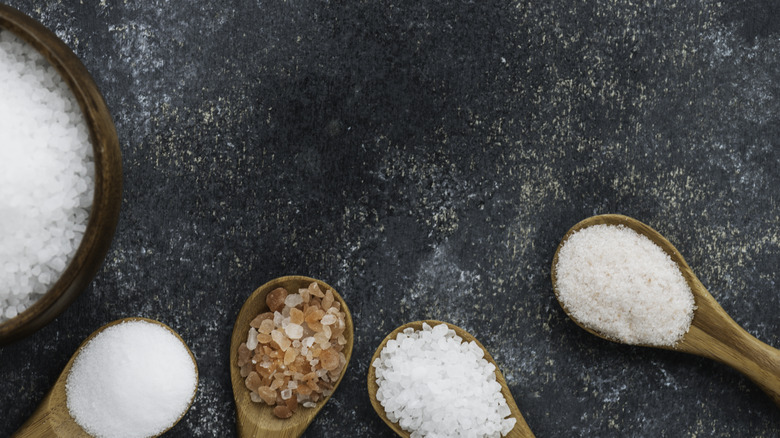 types of salt on spoons