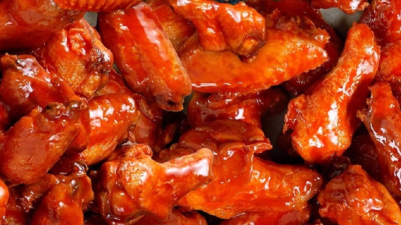 TGI Fridays buffalo wings piled up