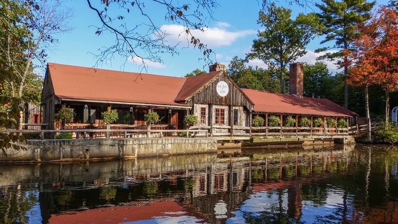 The exterior of The 1761 Old Mill from across the river