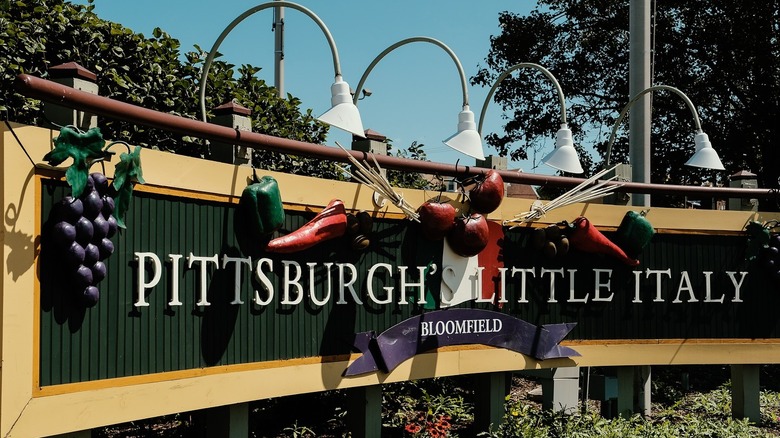 The sign for Bloomfield, Pittsburgh's Little Italy
