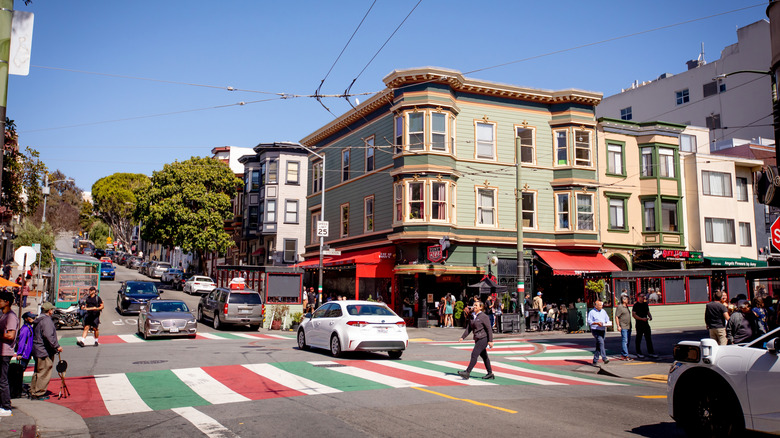 A street corner in North Beach, San Francisco