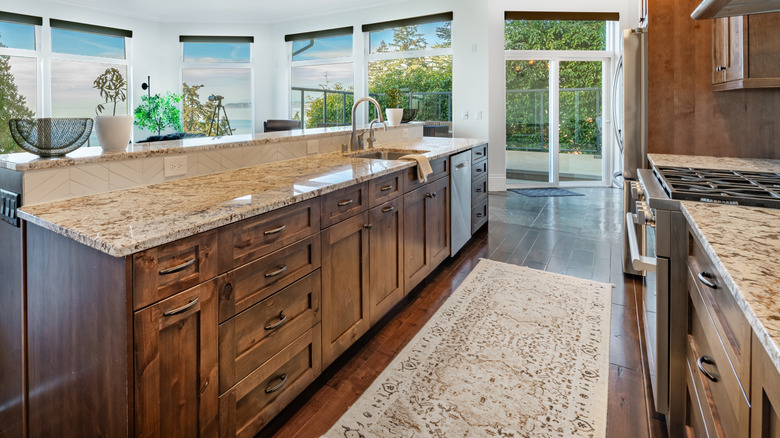 galley kitchen in modern home