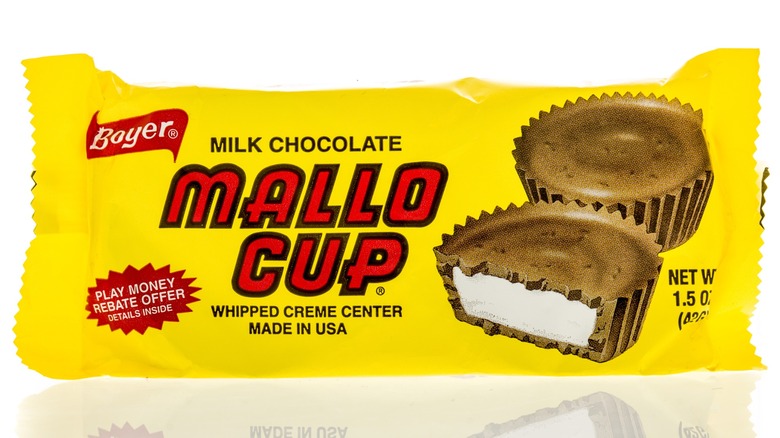 A wrapped Mallo Cup package