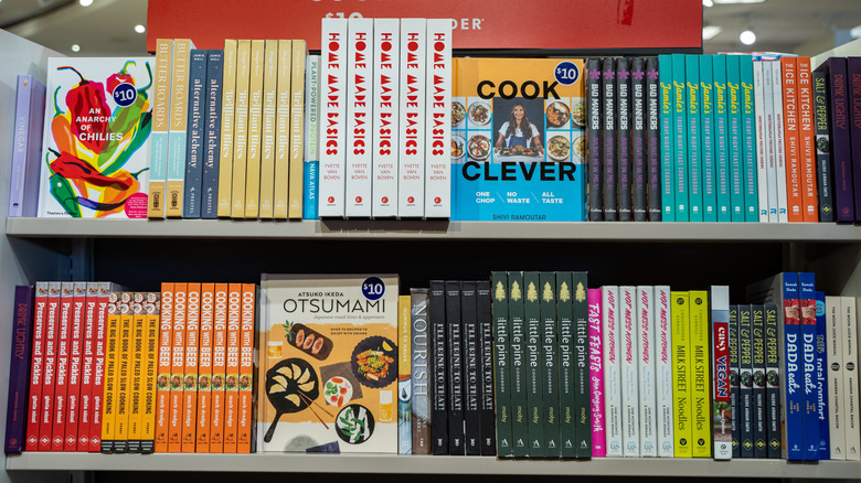 Cookbook shelf in a bookstore