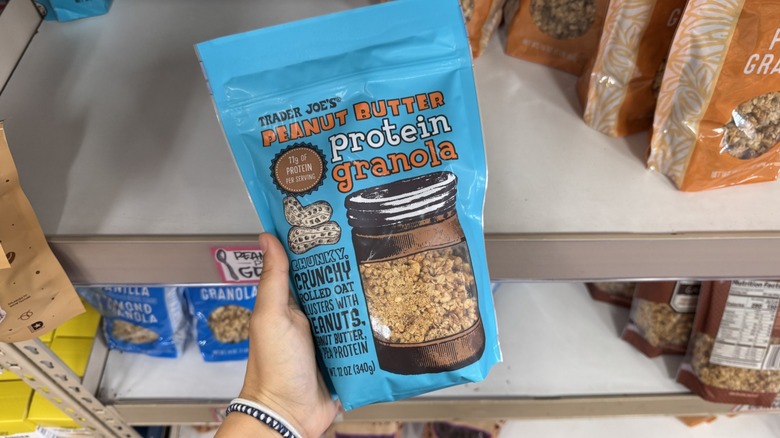 Peanut butter protein granola in Trader Joe's