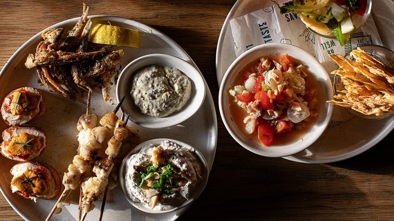 Two meze plates at Andros Taverna
