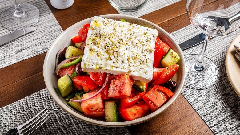 A Greek salad at Balos Estiatorio