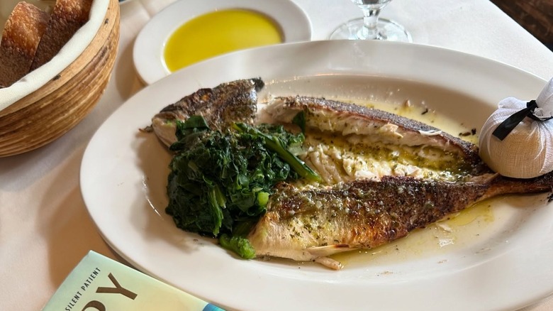 A plate of sea bream at Kokkari Estiatorio