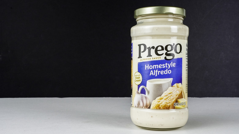 Alfredo sauce on a table