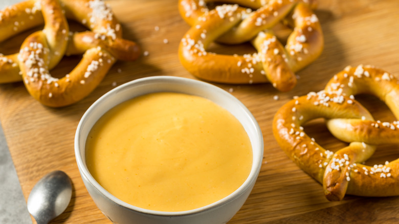 Beer cheese with pretzels